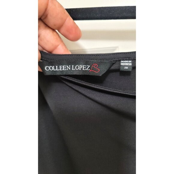 Collen Lopez Black Geometric Smocked Convertible Top Size 2xl - Picture 6 of 8